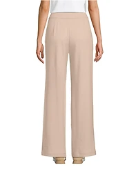 Lands' End Women's Tall Sport Knit High Rise Pleated Wide Leg Pants