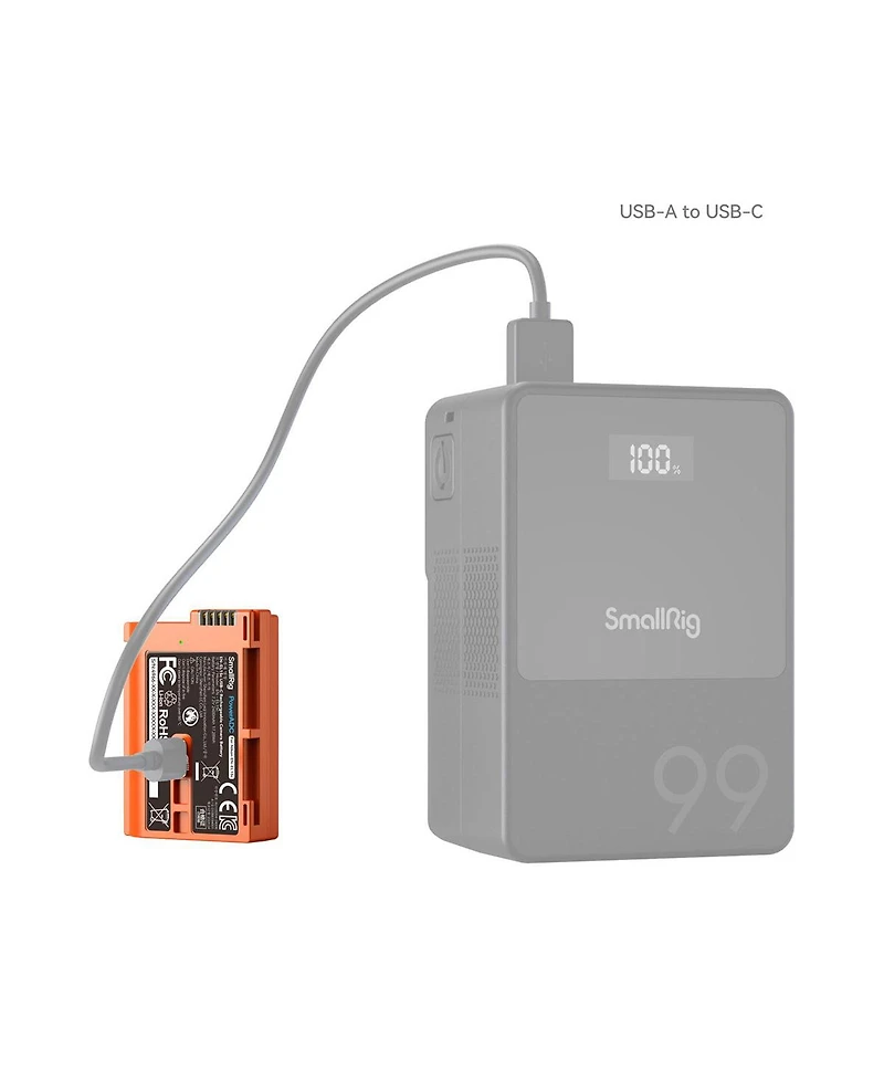 SmallRig En-EL15c 17.28Wh 7.2V 2400mAh Usb-c Rechargeable Camera Battery, Orange