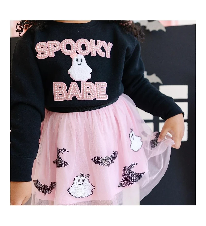 Sweet Wink Little and Big Girls Spooky Babe Sequin Halloween Tutu Skirt