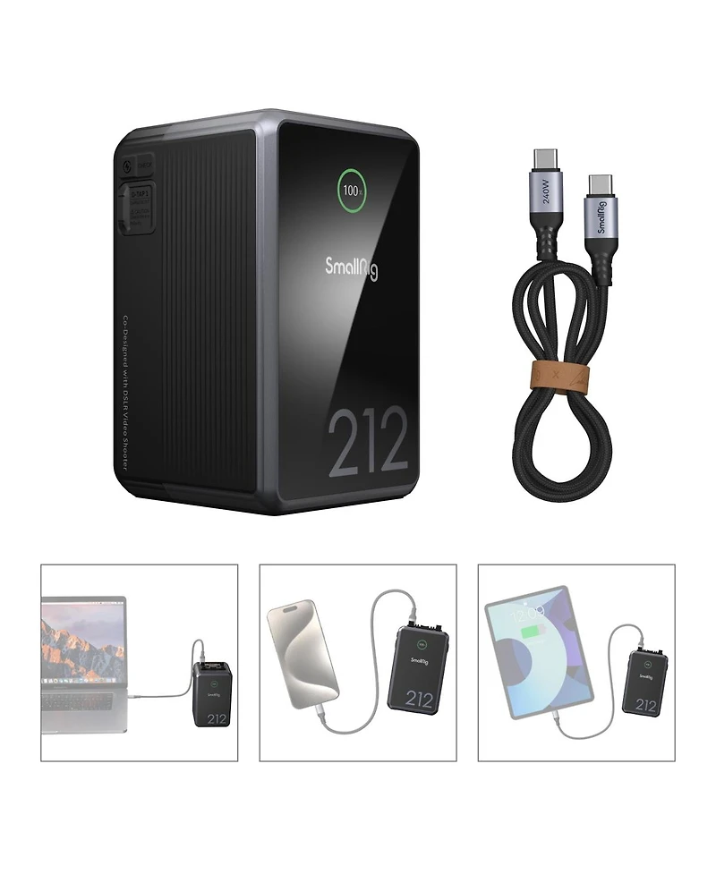 SmallRig x Caleb Pike VB212 212Wh mini V-Mount Rechargeable Lithium-Ion Battery