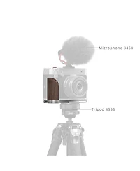 SmallRig L-Shape Mount Plate with Wooden Handle for Fujifilm GFX100RF Camera, Silver