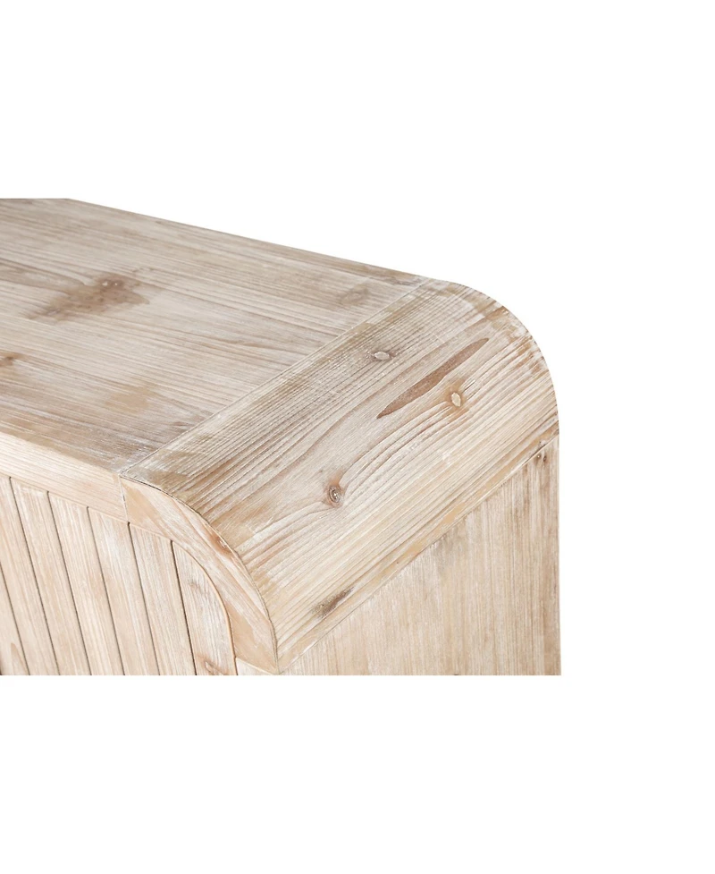 Streamdale 59" Farmhouse Sideboard, Vertical Grain Carving, Adjustable Shelves, Natural Wood