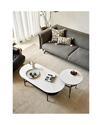 Streamdale Double Layer Ceramic Coffee Table