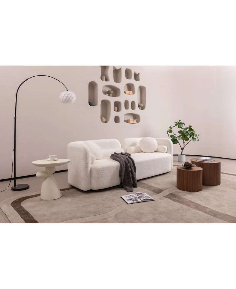 Streamdale Modern Fiberglass End Table, Minimalist Living Room Decor