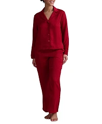 Tommy Hilfiger Women's 2-Pc. Satin Logo Notch Collar Pajamas Set