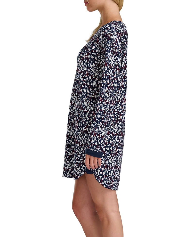 Tommy Hilfiger Women's Long Sleeve Henley Sleepshirt