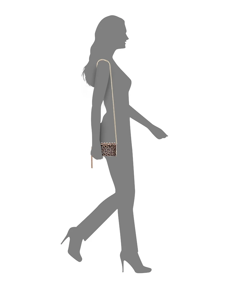 Nina Crystal Ornamented Minaudiere Tassel Lift Lock Clutch