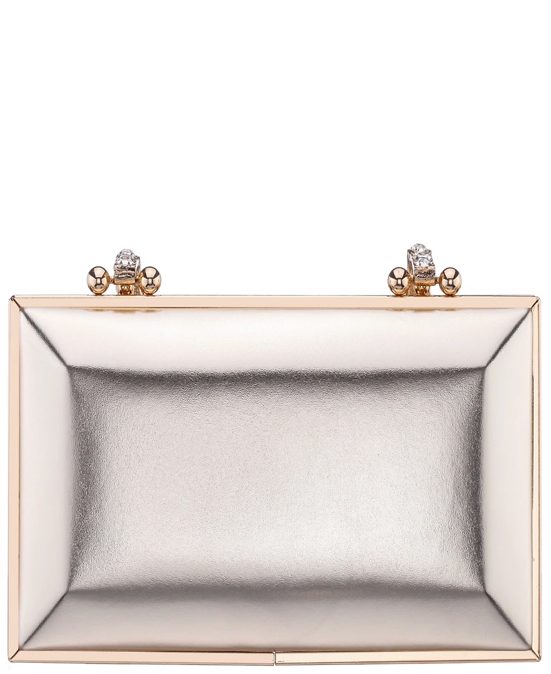 Nina Crystal Handle Lift Lock Clutch