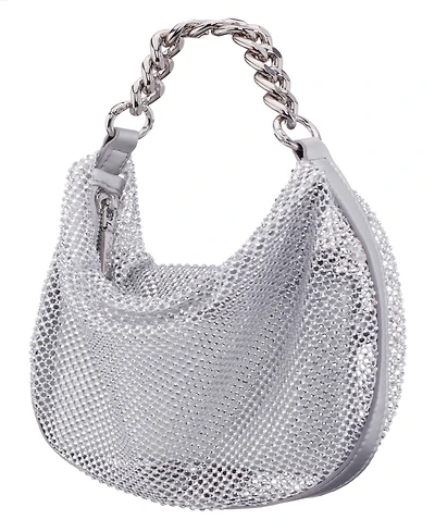 Nina Crystal Mesh Zipper Hobo Bag