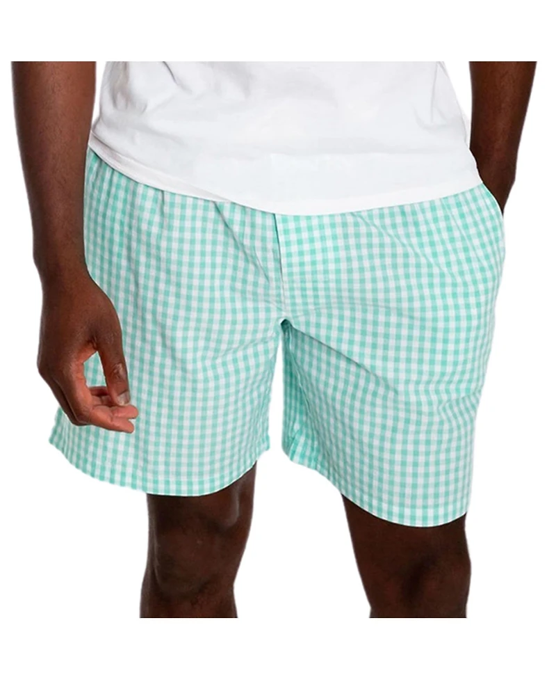 Sant and Abel Men's Hepburn Gingham Mint Sleep Shorts