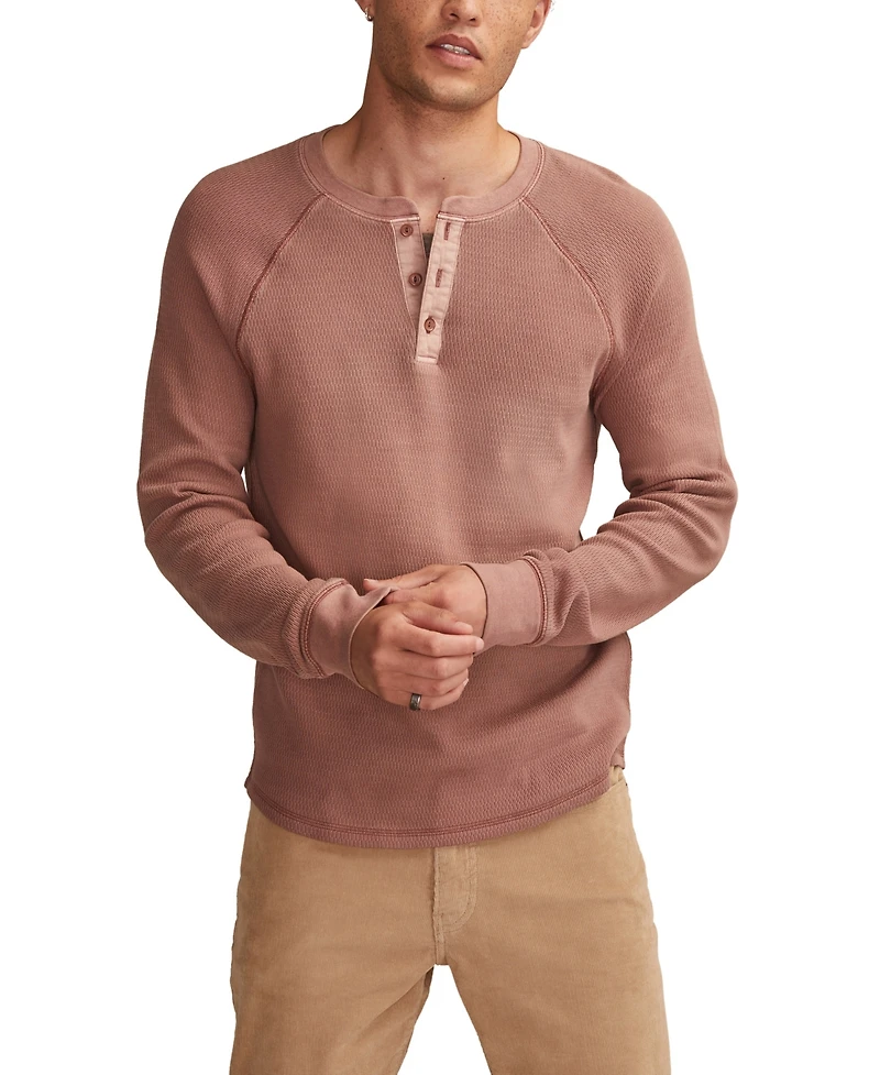 Lucky Brand Men's Birdseye Thermal Henley Long-Sleeve T-Shirt