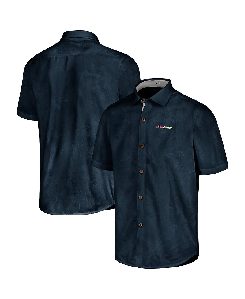 Tommy Bahama Men's Navy Ross Chastain Sport Coconut Point Palm Vista IslandZone Button-Up Camp Shirt