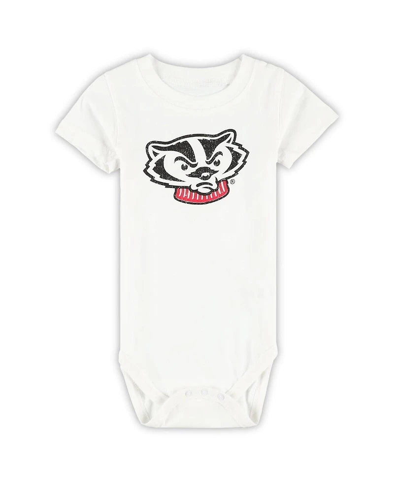 Wes & Willy Baby Boys and Girls 3-Pack Wisconsin Badgers Bodysuit Set