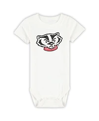 Wes & Willy Baby Boys and Girls 3-Pack Wisconsin Badgers Bodysuit Set