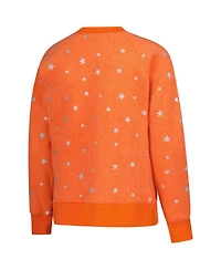 Wes & Willy Big Girls Orange Illinois Fighting Illini Shimmer Star Reverse Sweatshirt