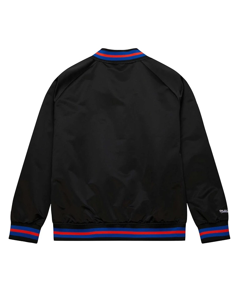 Mitchell & Ness Men's Black New York Knicks Hardwood Classics Throwback Wordmark Raglan Full-Snap Jacket
