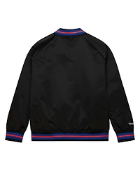 Mitchell & Ness Men's Black New York Knicks Hardwood Classics Throwback Wordmark Raglan Full-Snap Jacket