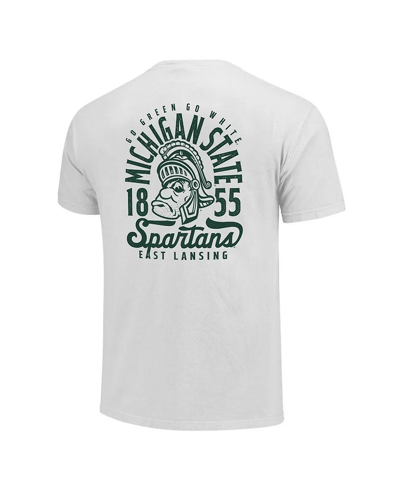 Image One Big Boys and Girls White Michigan State Spartans Comfort Colors Mascot Overlay T-Shirt
