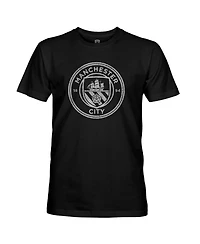 1863FC Men's Black Manchester City Mono Crest Slub T-Shirt