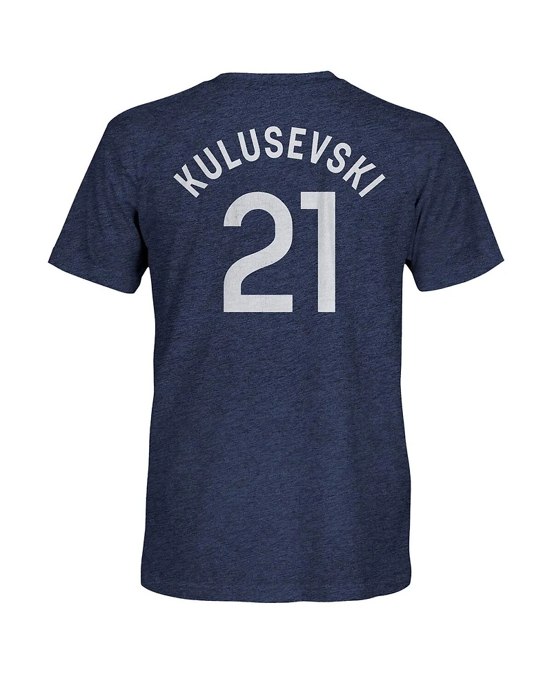 1863FC Men's Dejan Kulusevski Heather Navy Tottenham Hotspur Player Name Number Twisted Tri-Blend Slub T-Shirt