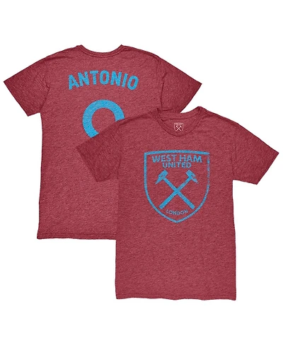 1863FC Men's Michail Antonio Claret West Ham United Player Name Number Twisted Tri-Blend Slub T-Shirt