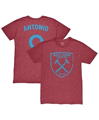 1863FC Men's Michail Antonio Claret West Ham United Player Name Number Twisted Tri-Blend Slub T-Shirt