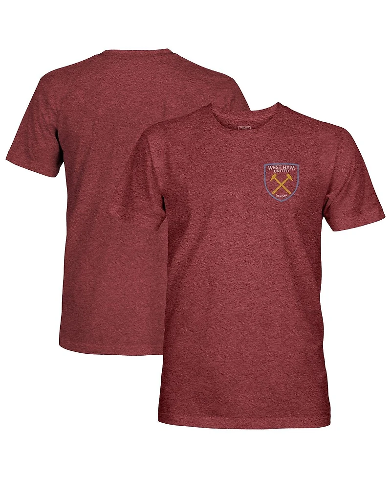 1863FC Men's Heather Claret West Ham United Left Color Badge Tri-Blend T-Shirt