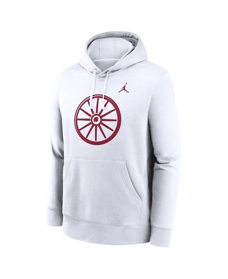 Jordan Men's White Oklahoma Sooners Primetime Alternate Logo Club Fleece Pullover Hoodie