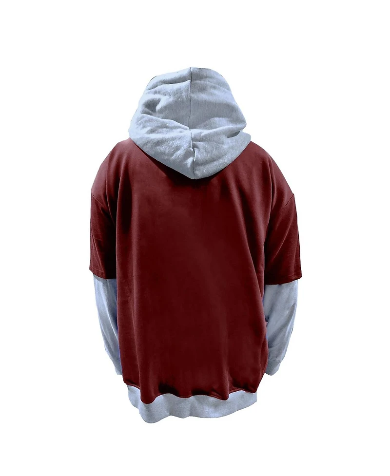 Profile Men's Burgundy/Heather Gray Washington Commanders Big Tall Twofer Pullover Hoodie