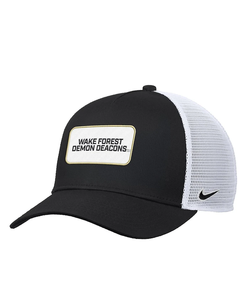 Nike Men's Black Wake Forest Demon Deacons 2025 On-Field Rise Trucker Performance Adjustable Hat
