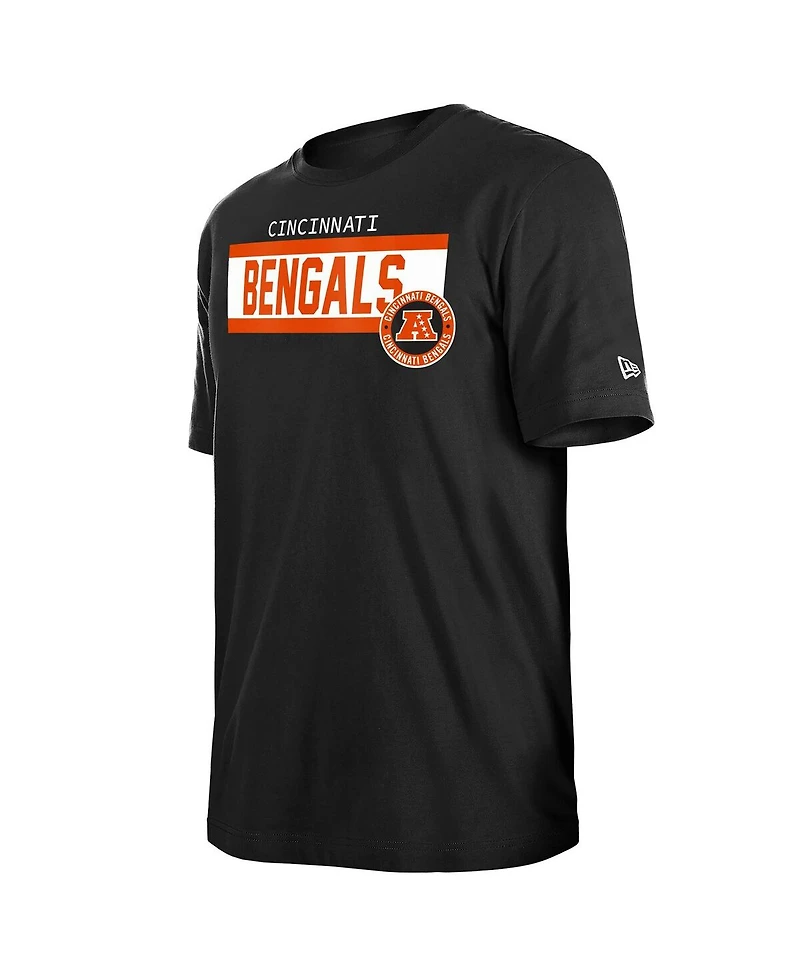 New Era Men's Black Cincinnati Bengals 3rd Down High Density Print T-Shirt