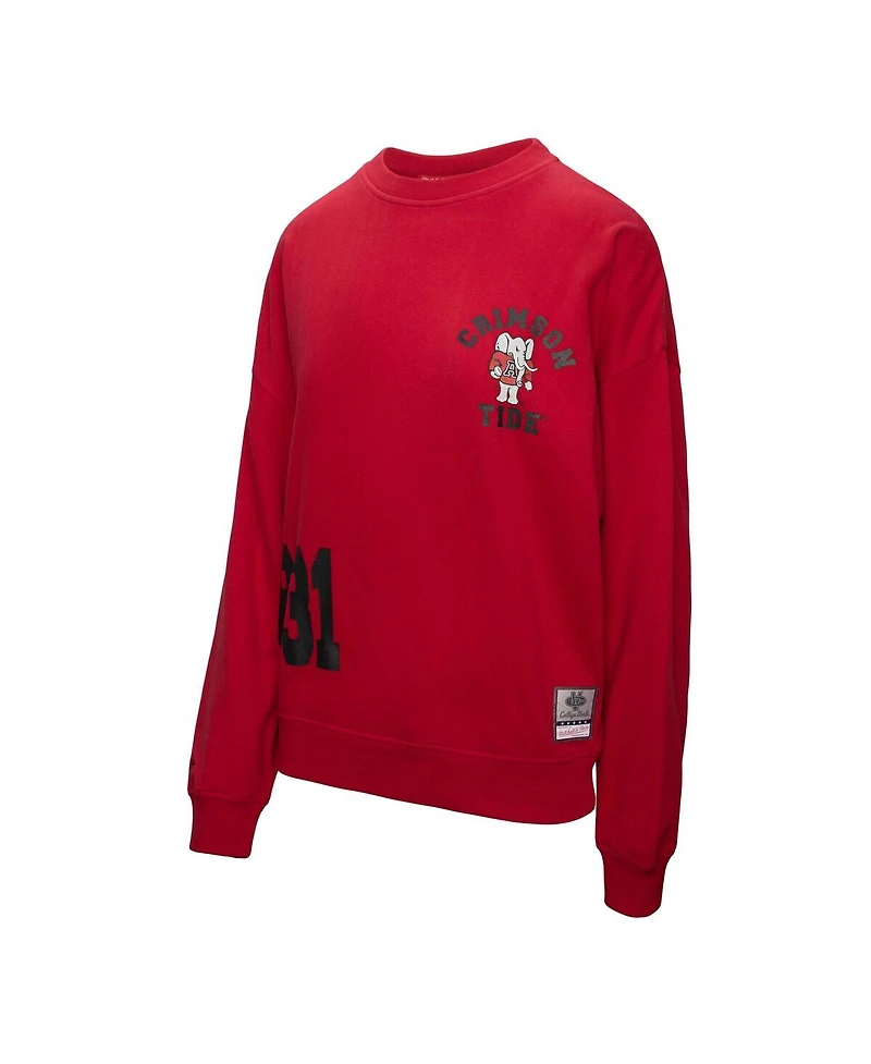 Mitchell & Ness Women's Crimson Alabama Tide Multi-Hit Sweatshirt