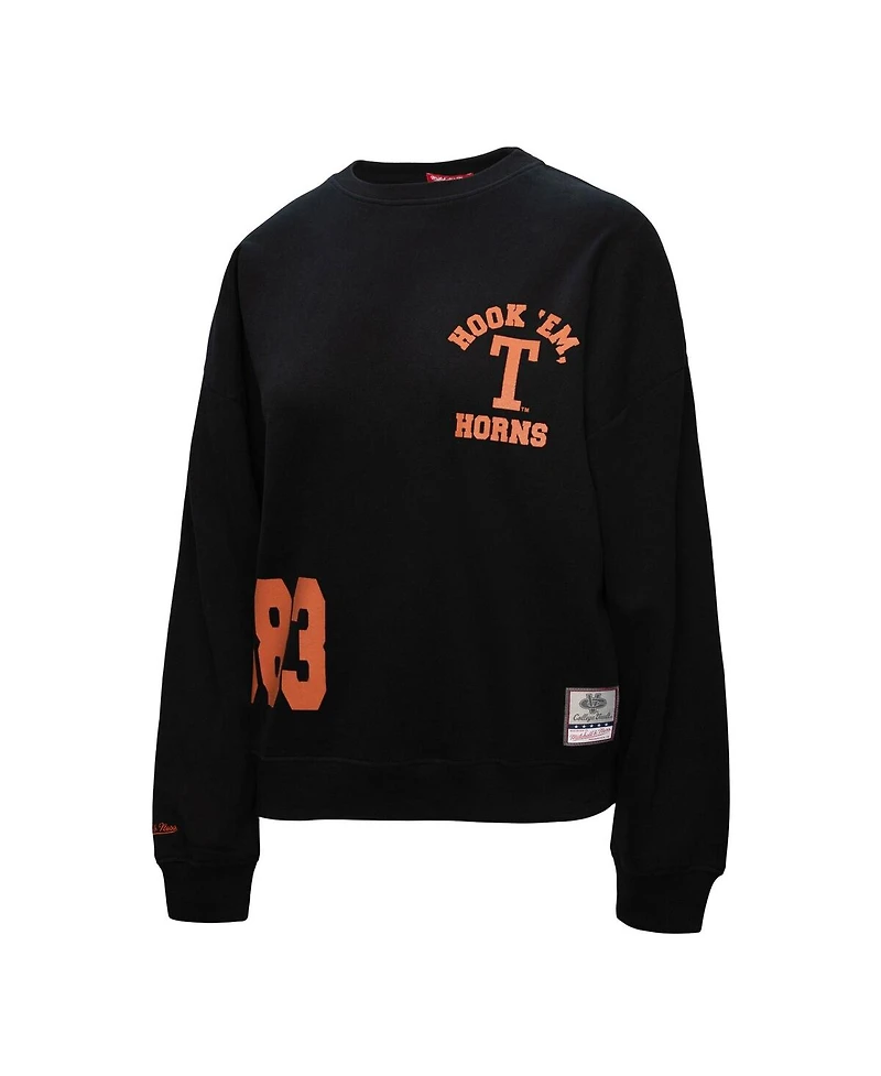 Mitchell & Ness Women's Black Texas Longhorns Multi-Hit Sweatshirt