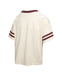 Mitchell & Ness Women's Cream Texas A&M Aggies Cropped Ringer T-Shirt