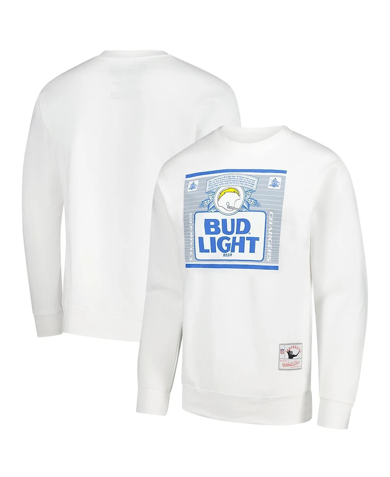 Mitchell & Ness Men's x Bud Light White Los Angeles Chargers the Crest Pullover Sweatshirt