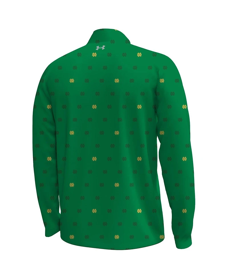 Under Armour Men's Green Notre Dame Fighting Irish Gameday Armourfuse Half-Zip Jacket