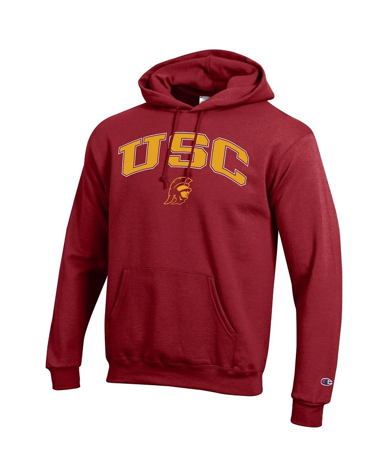 Champion Men's Crimson Usc Trojans Arched Logo Fleece Pullover Hoodie