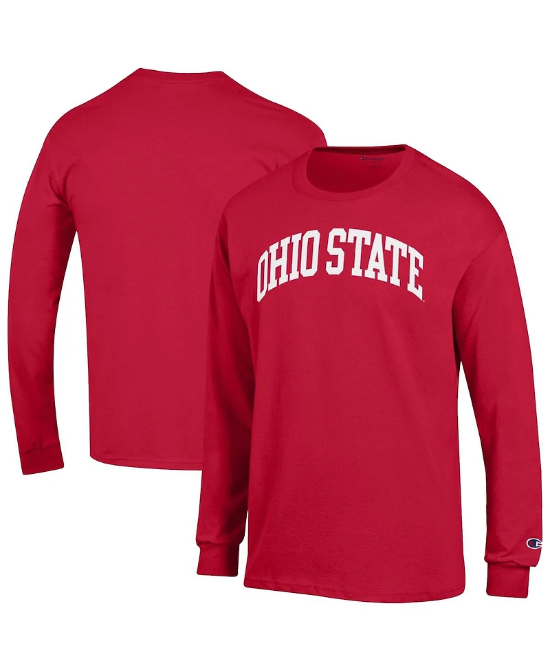 Champion Men's Scarlet Ohio State Buckeyes Basic Arch Long Sleeve T-Shirt