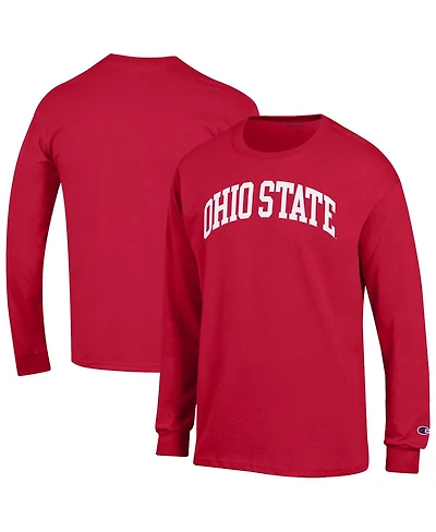 Champion Men's Scarlet Ohio State Buckeyes Basic Arch Long Sleeve T-Shirt