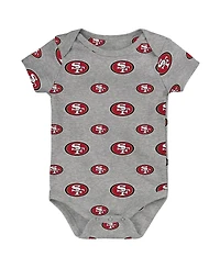Outerstuff Newborn 3-Pack San Francisco 49ers Little Tike Bodysuit Set