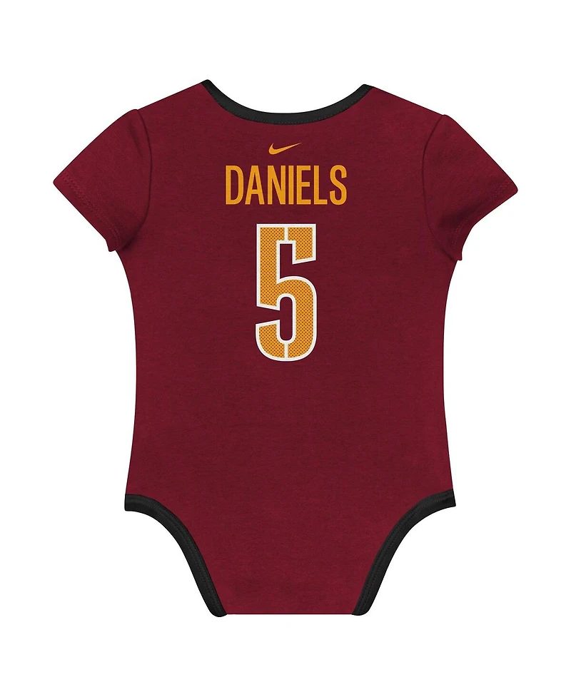 Nike Baby Boys and Girls 3-Pack Jayden Daniels Washington Commanders Name Number Bodysuit Set