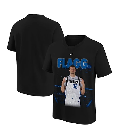 Nike Big Boys and Girls Cooper Flagg Black Dallas Mavericks New Faces x Places T-Shirt