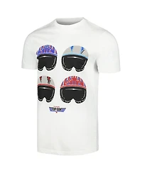 Contenders Clothing Men's White Top Gun Helmets T-Shirt