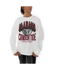Gameday Couture Women's White Alabama Crimson Tide Midweight Oversized Long Sleeve T-Shirt