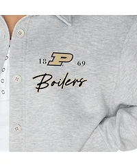 Gameday Couture Women's Ash Purdue Boilermakers Foundation Full-Button Long Sleeve Overshirt