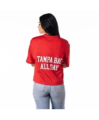 The Wild Collective Women's Red Tampa Bay Buccaneers Alternate V-Neck Fashion Jersey T-Shirt