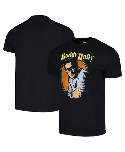 HiFi Entertainment Men's and Women's Black Buddy Holly Portrait T-Shirt