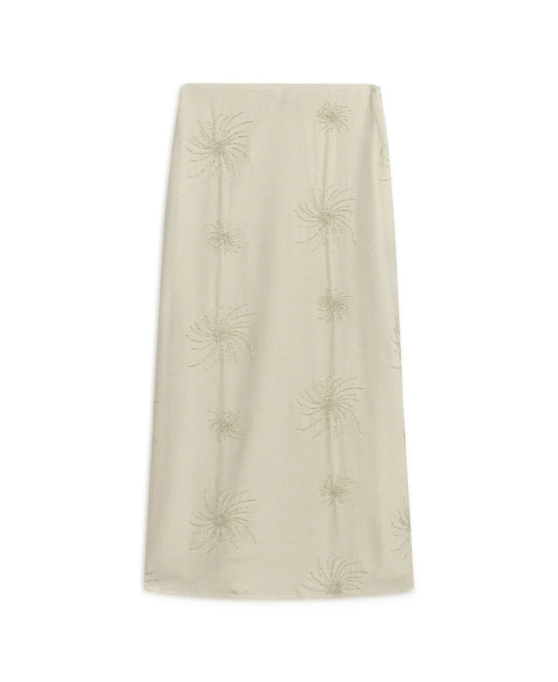 Nocturne Women's Beaded Embroidered Midi Skirt