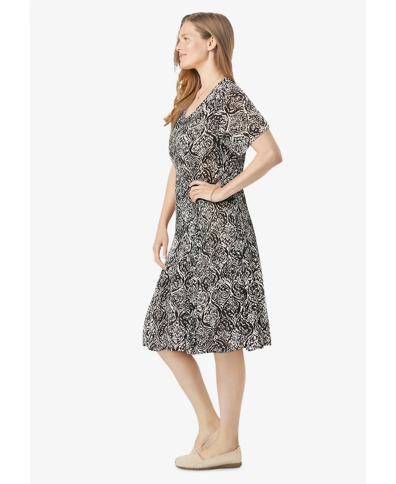 Woman Within Plus Short Crinkle Dress