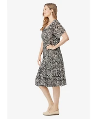 Woman Within Plus Short Crinkle Dress